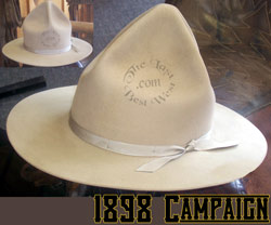 1898 Campaign Hat custom handmade beaver fur felt