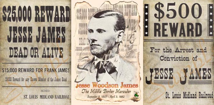 Jesse James 3 poster package