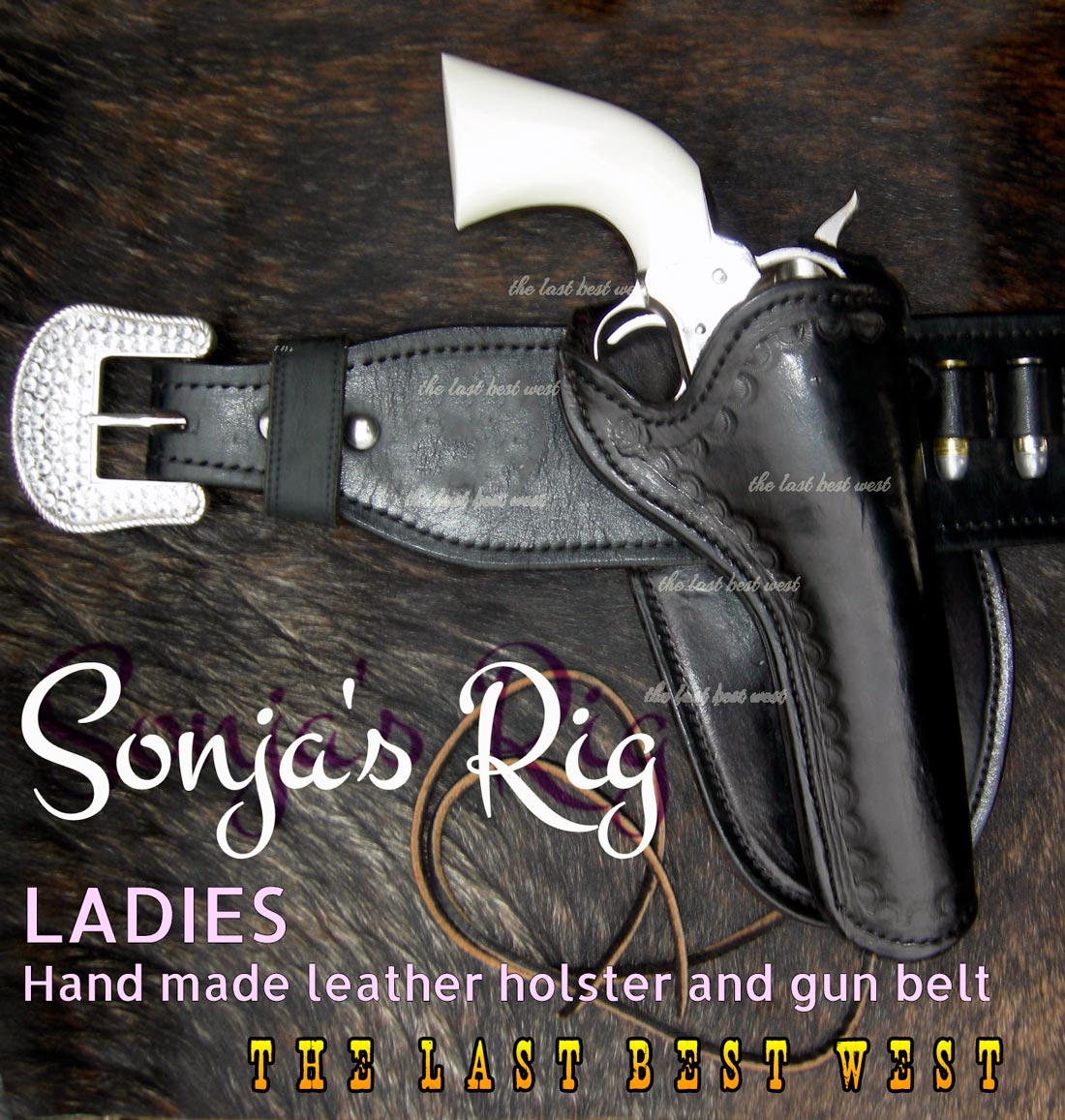 Ladies Hand made leather holster and belt