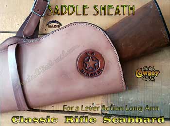 LEATHER RIFLE SCABBARD FOR HORSEBACK