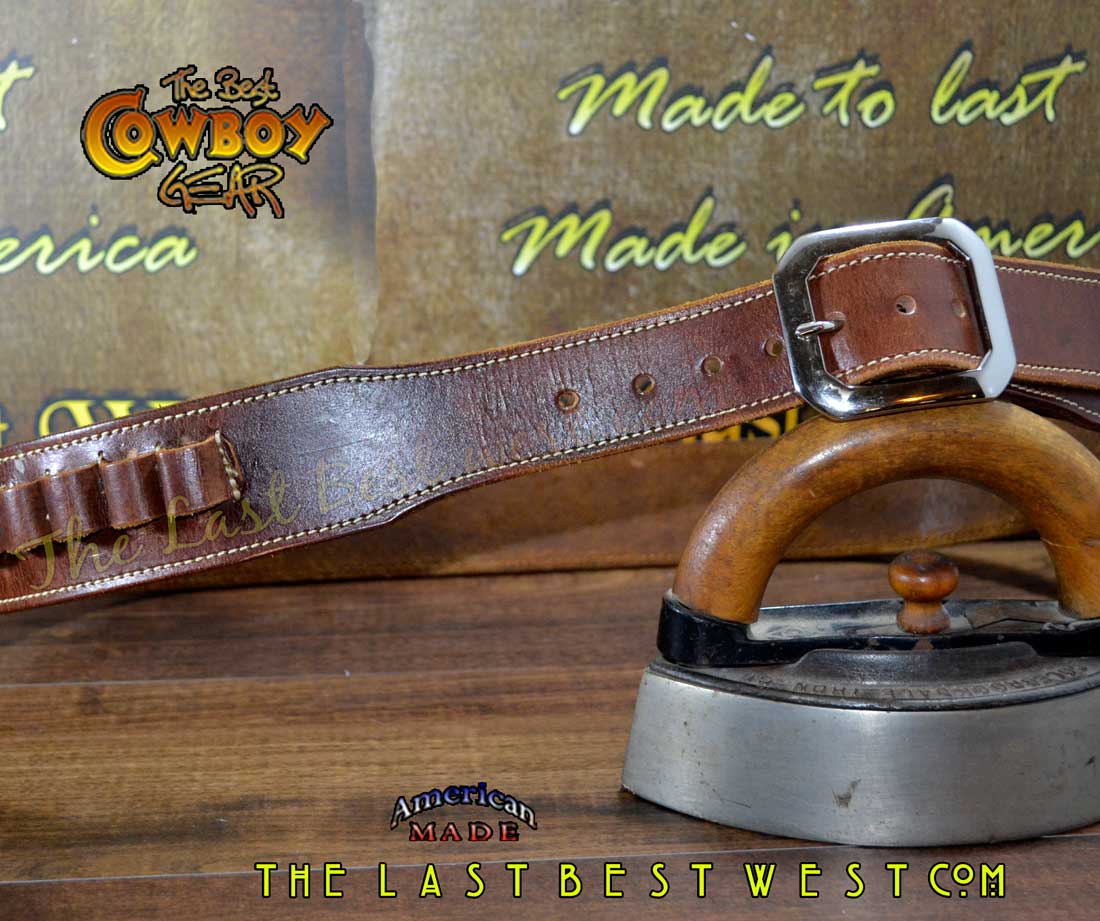 tapered leather gun belt ready to ship